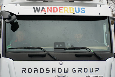 Wanderbus Roadshow Cab of a tractor Image 6