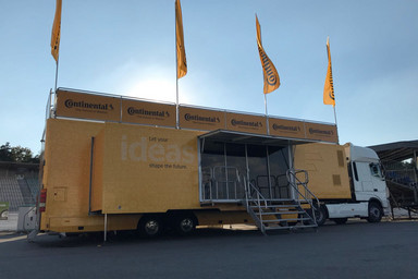 Mobile Showtruck with flags on the terrace for Continental Image 1