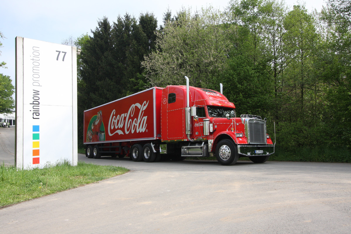 Coca-Cola Weihnachtstruck für Filmaufnahmen nach Ungarn