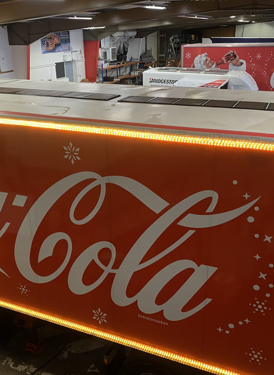Vorbereitung Coca Cola Weihnachtstruck tour
