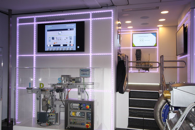 Interior with screens for the IDS Roadshow truck Image 6