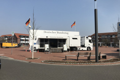 Infomobil of the German Bundestag with flags of Germany Image 7