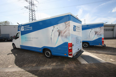 Two blue and white InfoWheels for the "Unabhängige Patientenberatung Deutschland" Image 2