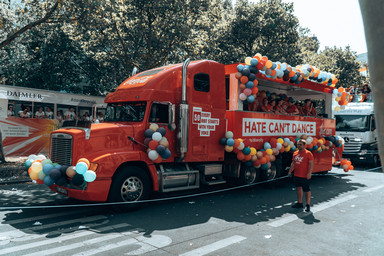 Colored Balloon Garland on the Cola Parade truck CSD 2019 Image 5