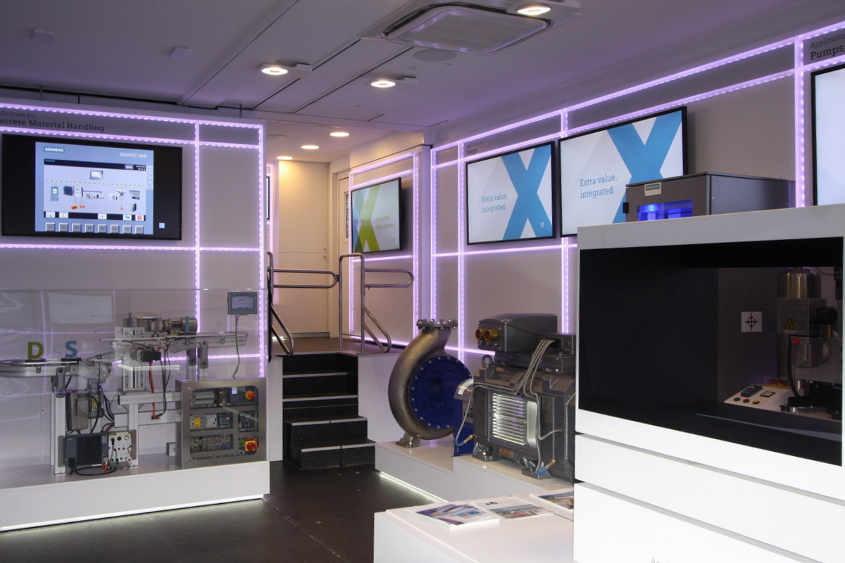 Interior of the IDS Showroom for Siemens